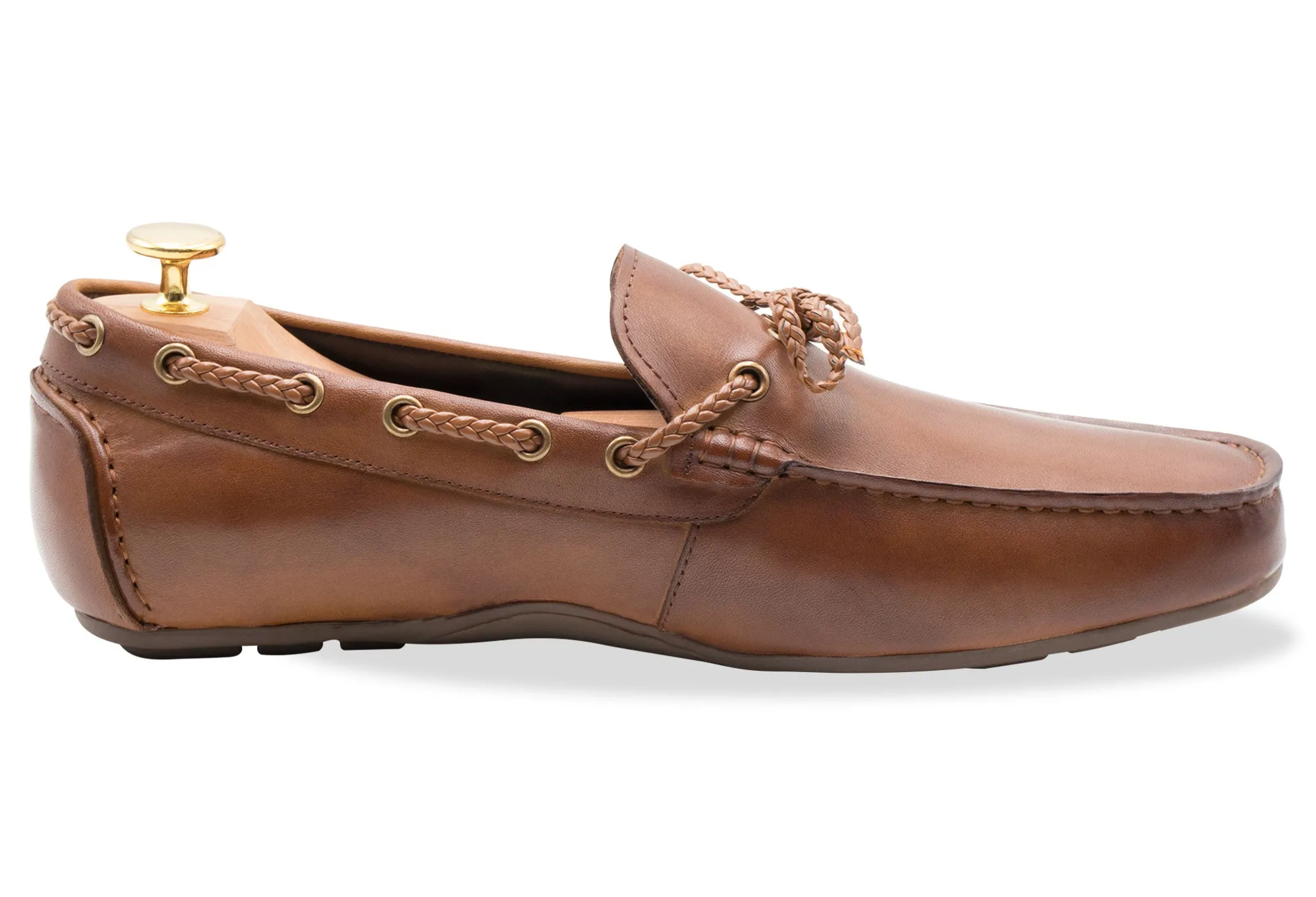 Esperanza Chestnut Moccasins Shine Tone Breathable Lining