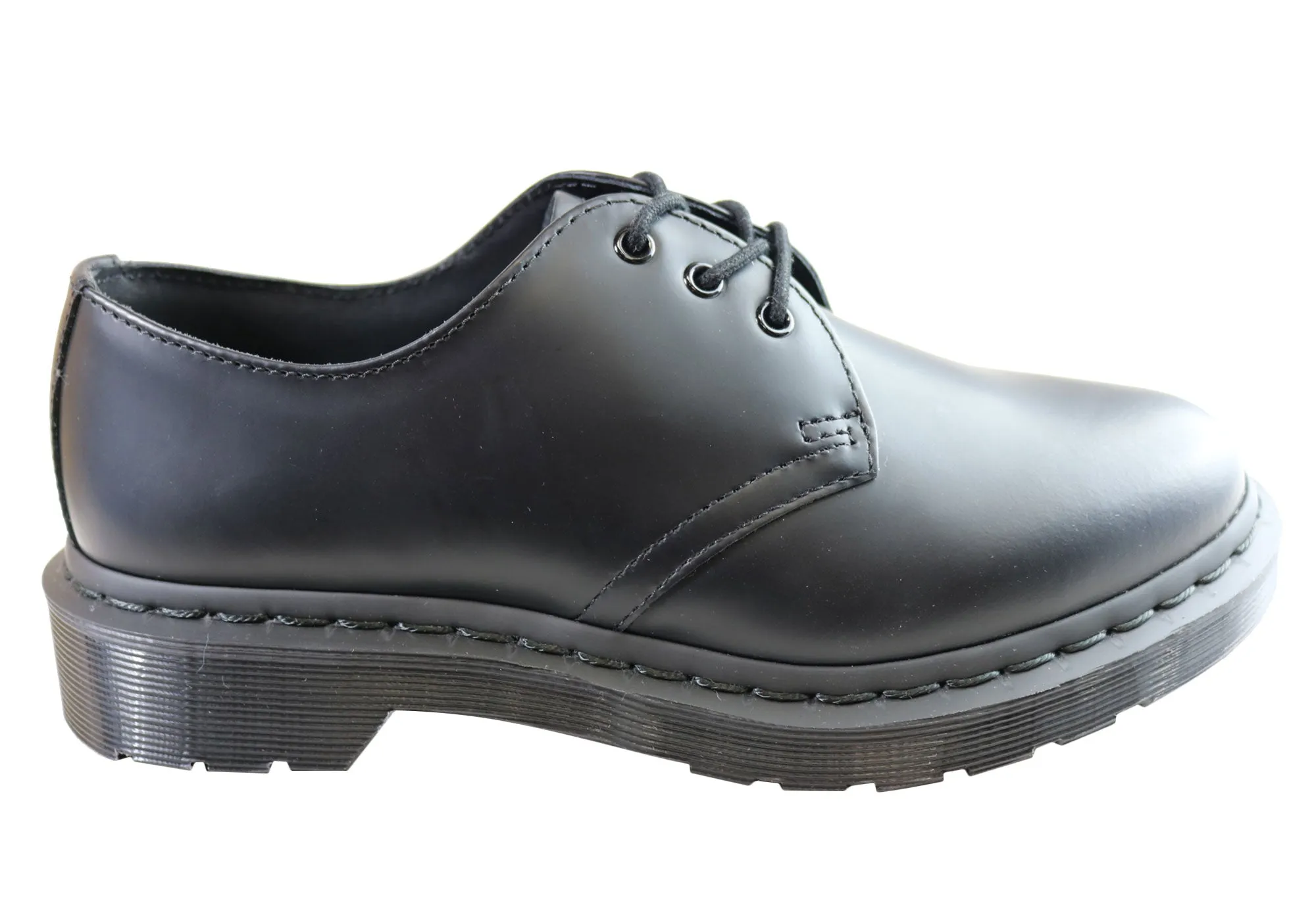 Affordable Chic Stylish Comfort Dr Martens 1461 Mono Black Smooth Lace Up Comfortable Unisex Shoes