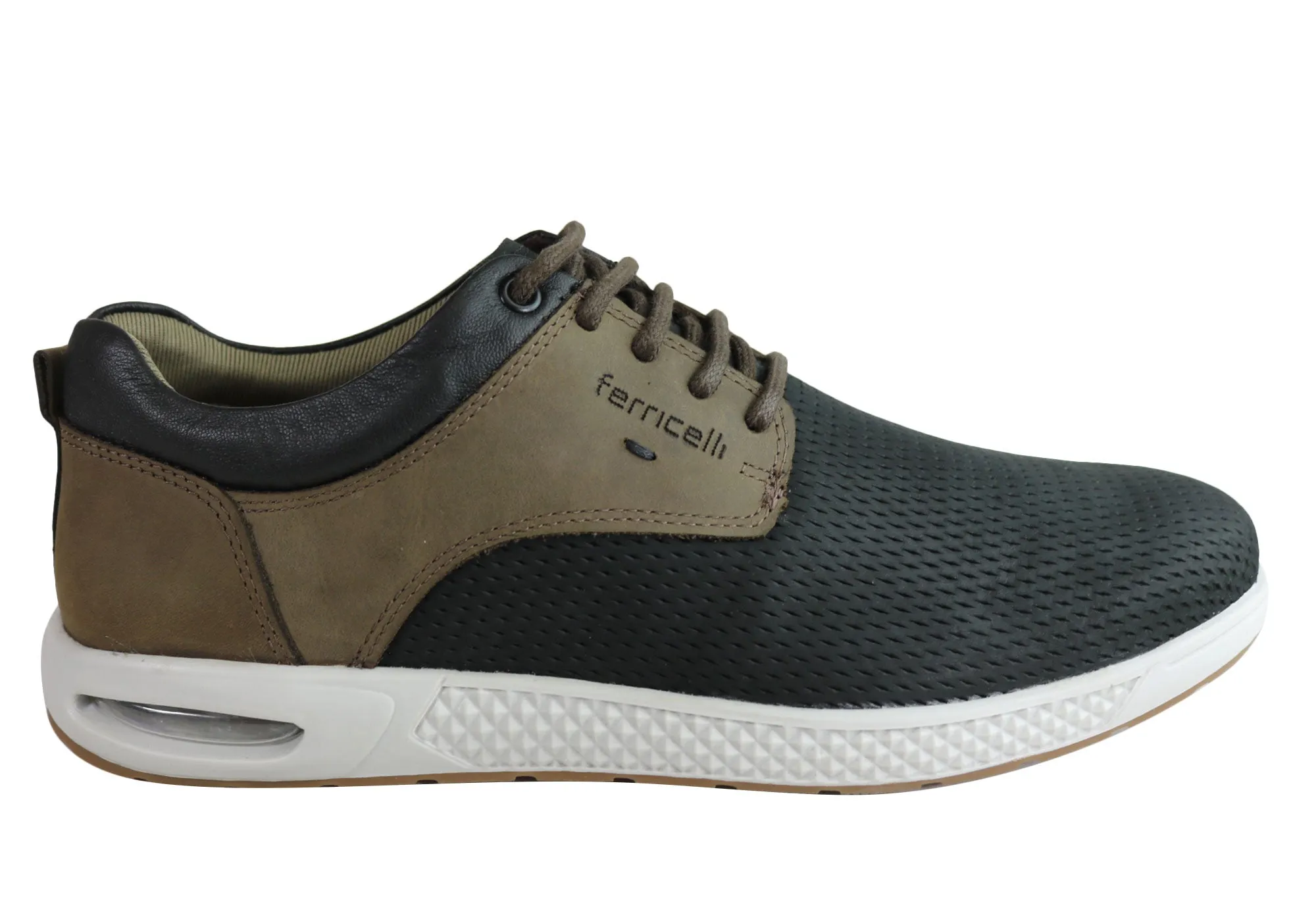 Cloud Comfort Ferricelli Burke Mens Leather Lace Up Casual Shoes Made In Brazil