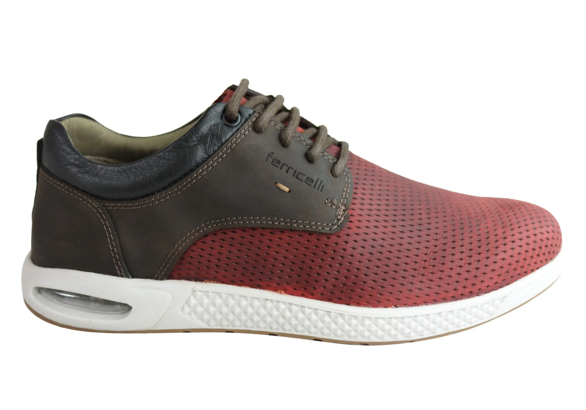 Urban Feel RecycledMaterial Ferricelli Burke Mens Leather Lace Up Casual Shoes Made In Brazil