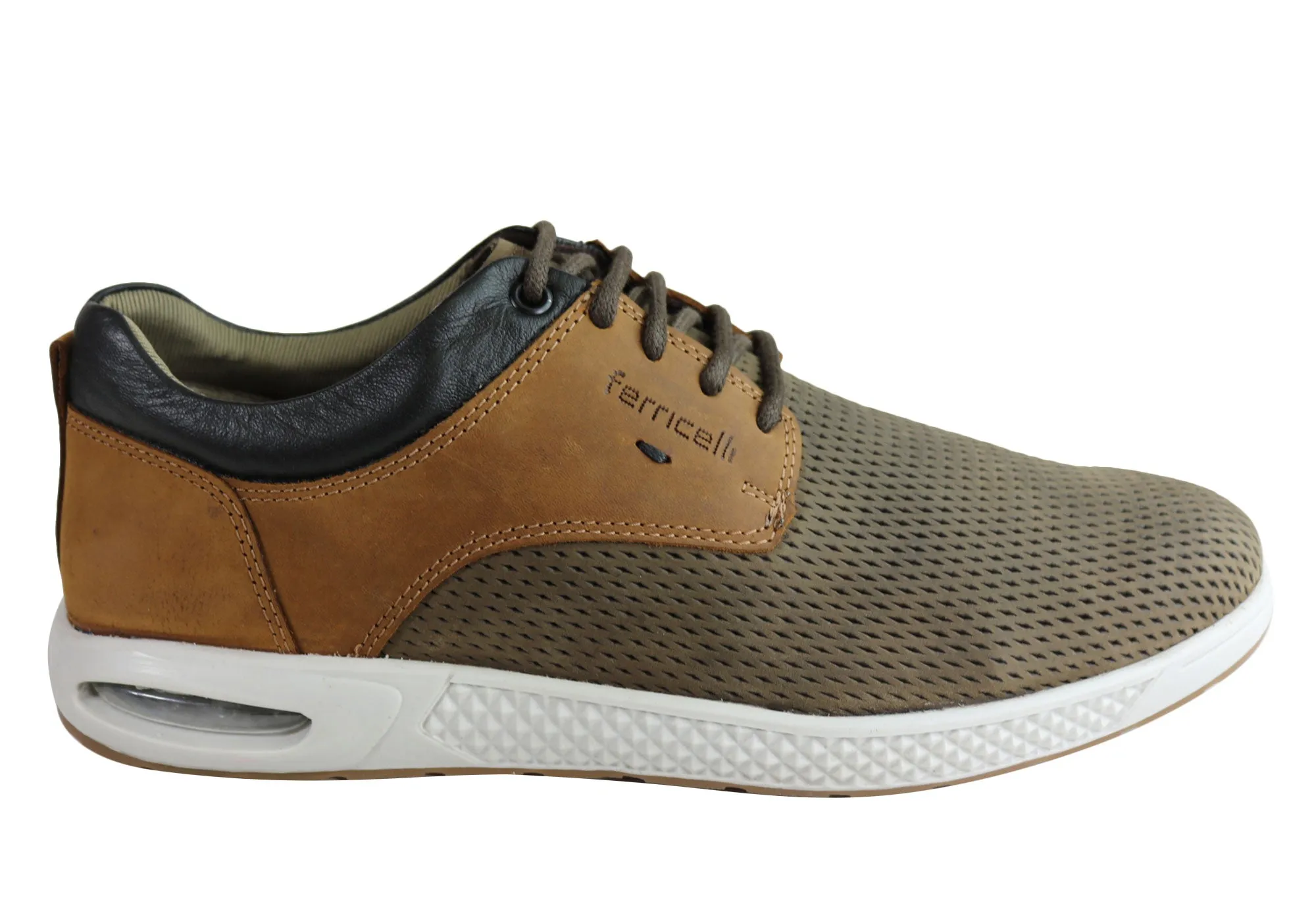 Ferricelli Burke Mens Leather Lace Up Casual Shoes Made In Brazil Timeless Edge