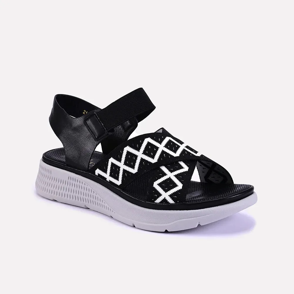 Beach Fun Practical Walking Shoes Sabrina Black Soft Casual Sandals 0421298