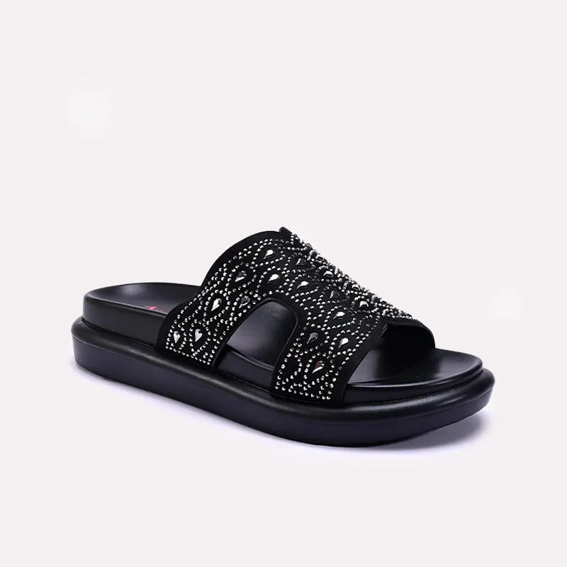 Womens Black Soft Casual Slippers 0413321 Color Mix Storm Guard