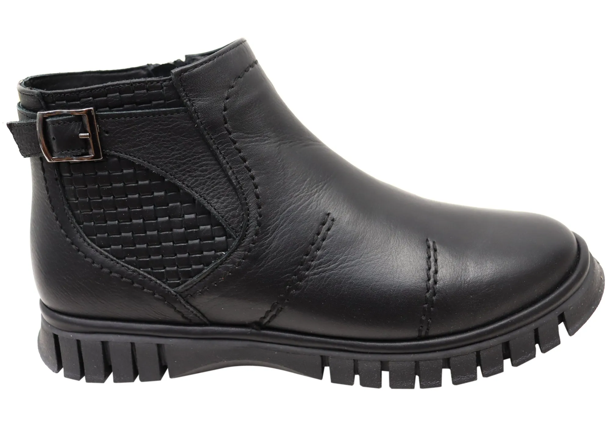 Orizonte Vicinity Womens European Comfortable Leather Ankle Boots Minimal Silhouette Practical Build