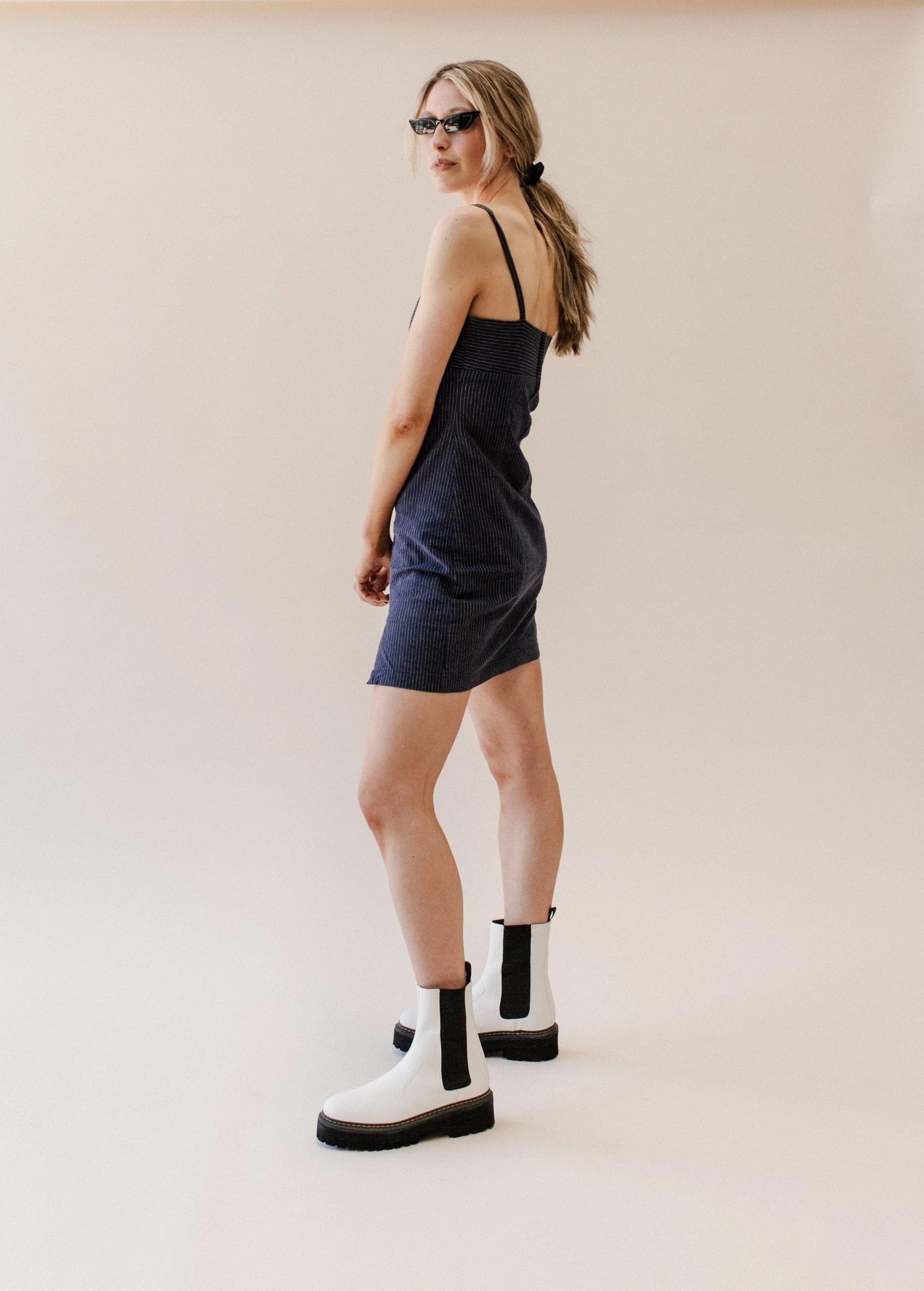 'Emma' white vegan-leather chelsea boot with stacked sole by Zette Shoes Cold resistant Factory Worker