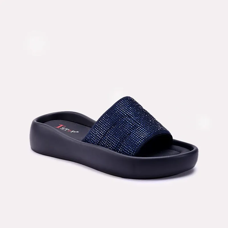 Womens Blue Platform Slippers 0413363 Walking Ease