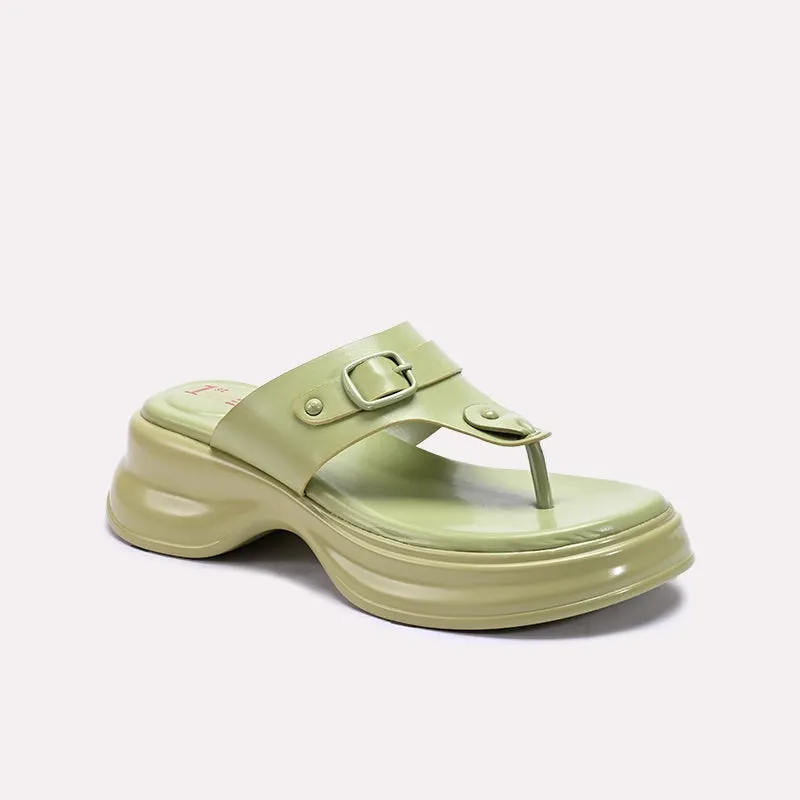 Green Chunky Flip Flops 0412902 LaceUp