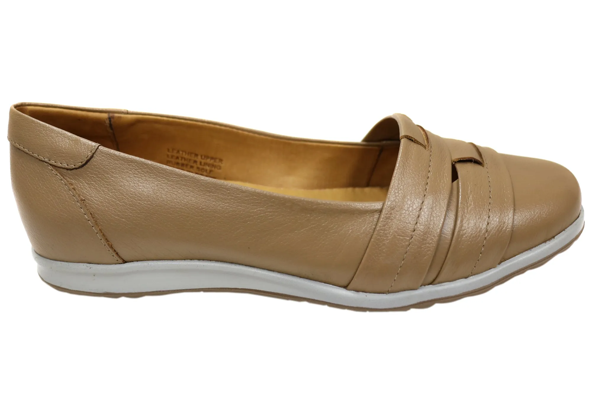Opananken Yasmine Womens Comfortable Brazilian Leather Flats Shoes Strap Mode