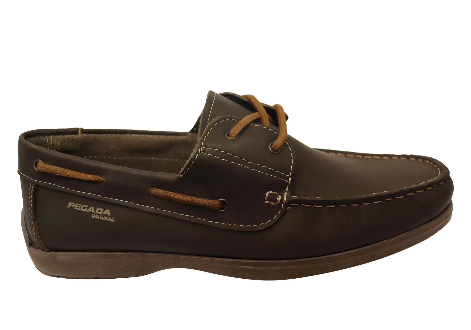 Pegada Lapel Mens Leather Comfortable Casual Boat Shoes Made In Brazil Street Wear Bold Look