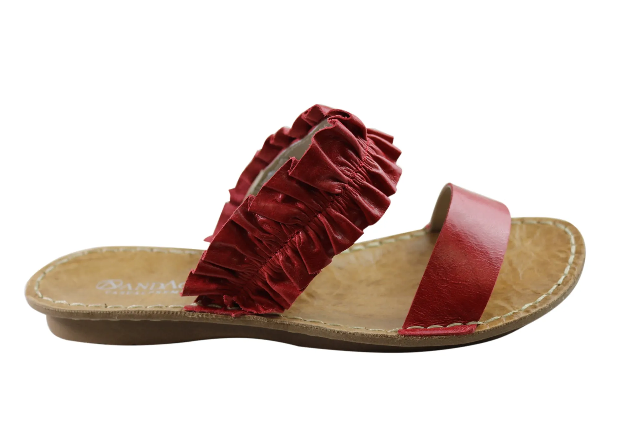 Andacco Haze Womens Brazilian Comfortable Leather Slides Sandals Easy-to-Wear Shoes