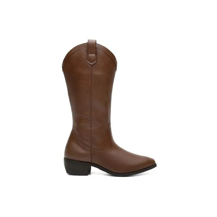 'Carlotta' women's pull-on boot by Ahimsa - cognac Flexible Frame Work Commute