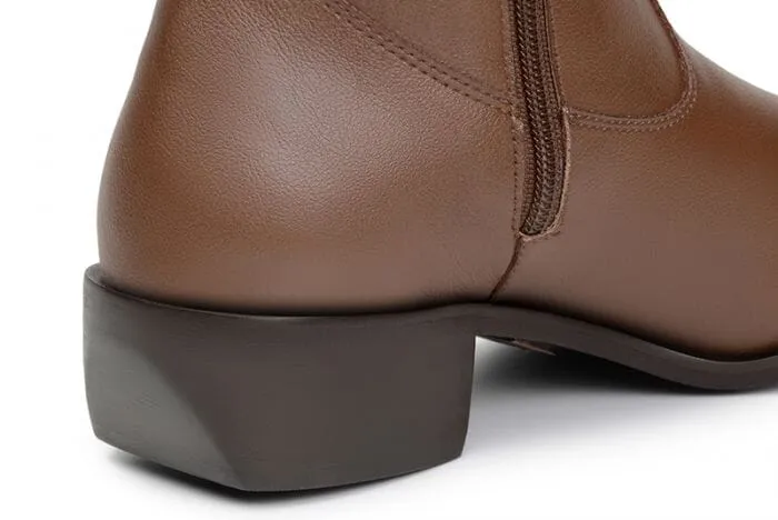 'Carlotta' women's pull-on boot by Ahimsa - cognac Practical Choice Leather Lining