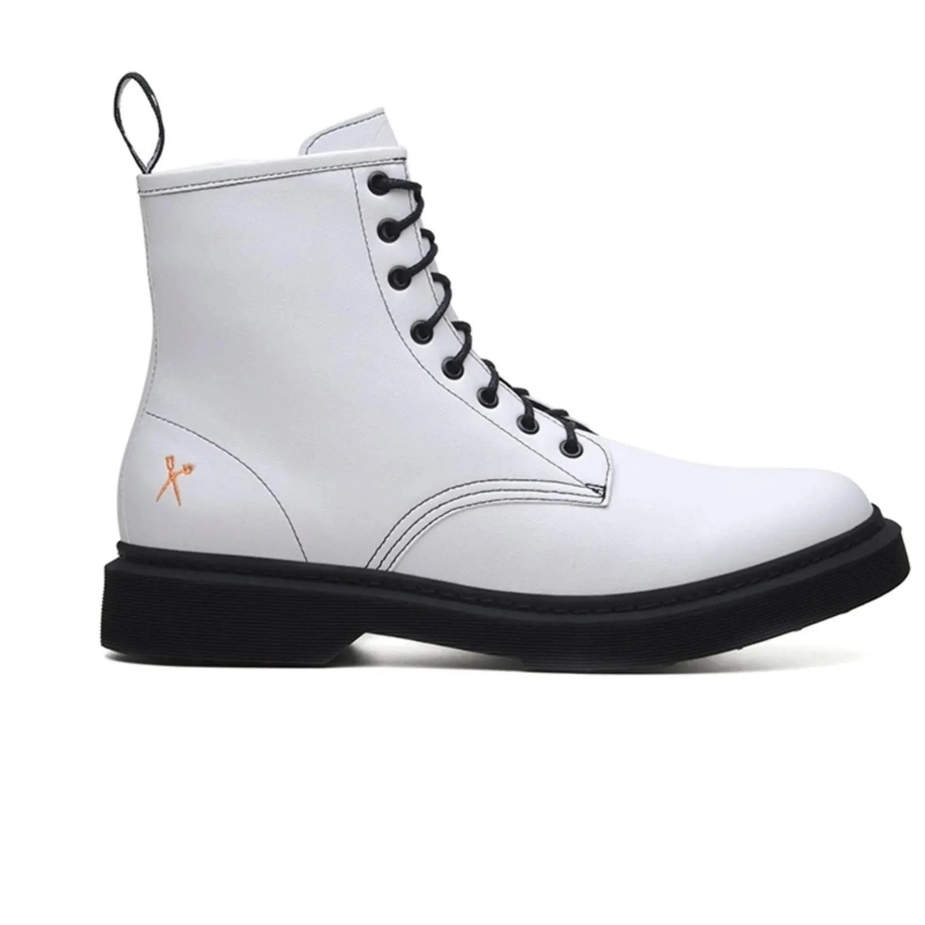 'London 2' Vegan Lace-Up Boot by King55 - White Durable Shell All Day Wear Nordic Calm