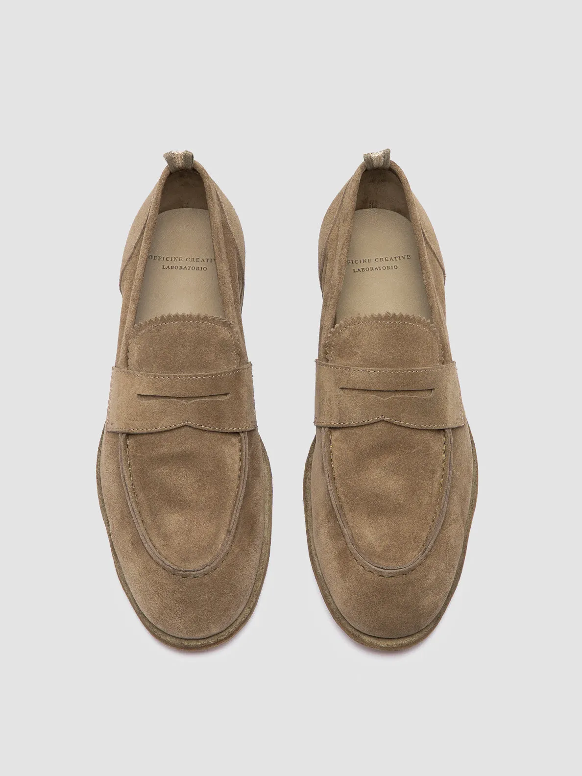 Comfy Choice SOLITUDE 001 - Taupe Suede Penny Loafers