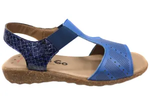 Flex & Go Montana Womens Comfortable Leather Sandals Made In Portugal Urban Utility Mid Heel