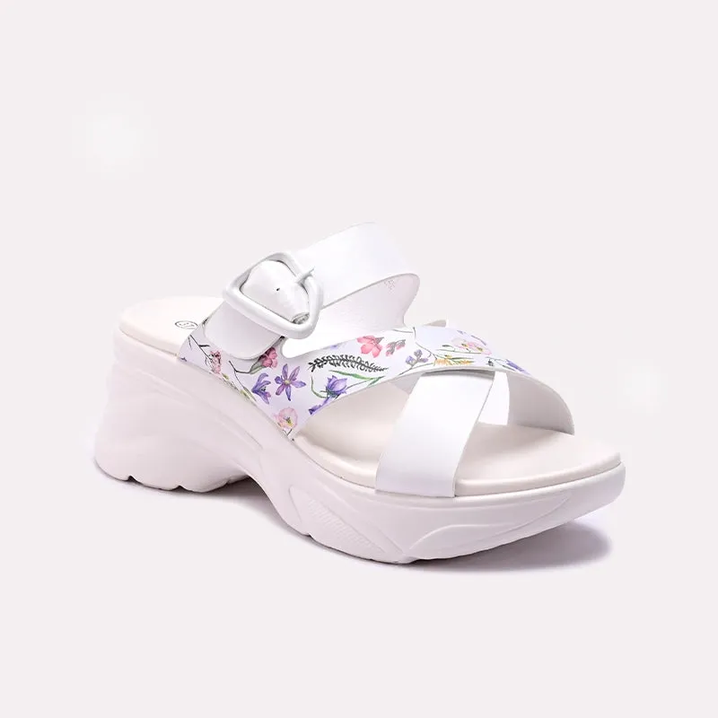 Womens White Chunky Slippers 0413378 Night Glow