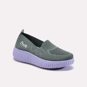 Grip Texture Lifestyle Choice Zoraya Green Platform Slip On Sneakers 0440751