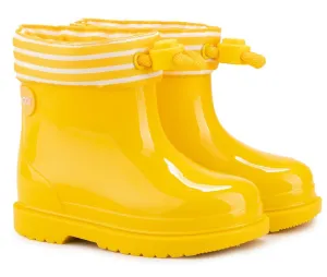 High   Quality Leather Rugged Style Igor Boy's and Girl's Bimbi Navy Rain Boots, Yellow