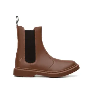 Rugged Built Mountain Hike Cushioned Step Trail Exploration 'Nova Brick Lane' Vegan Chelsea Boot by King55 - Cognac