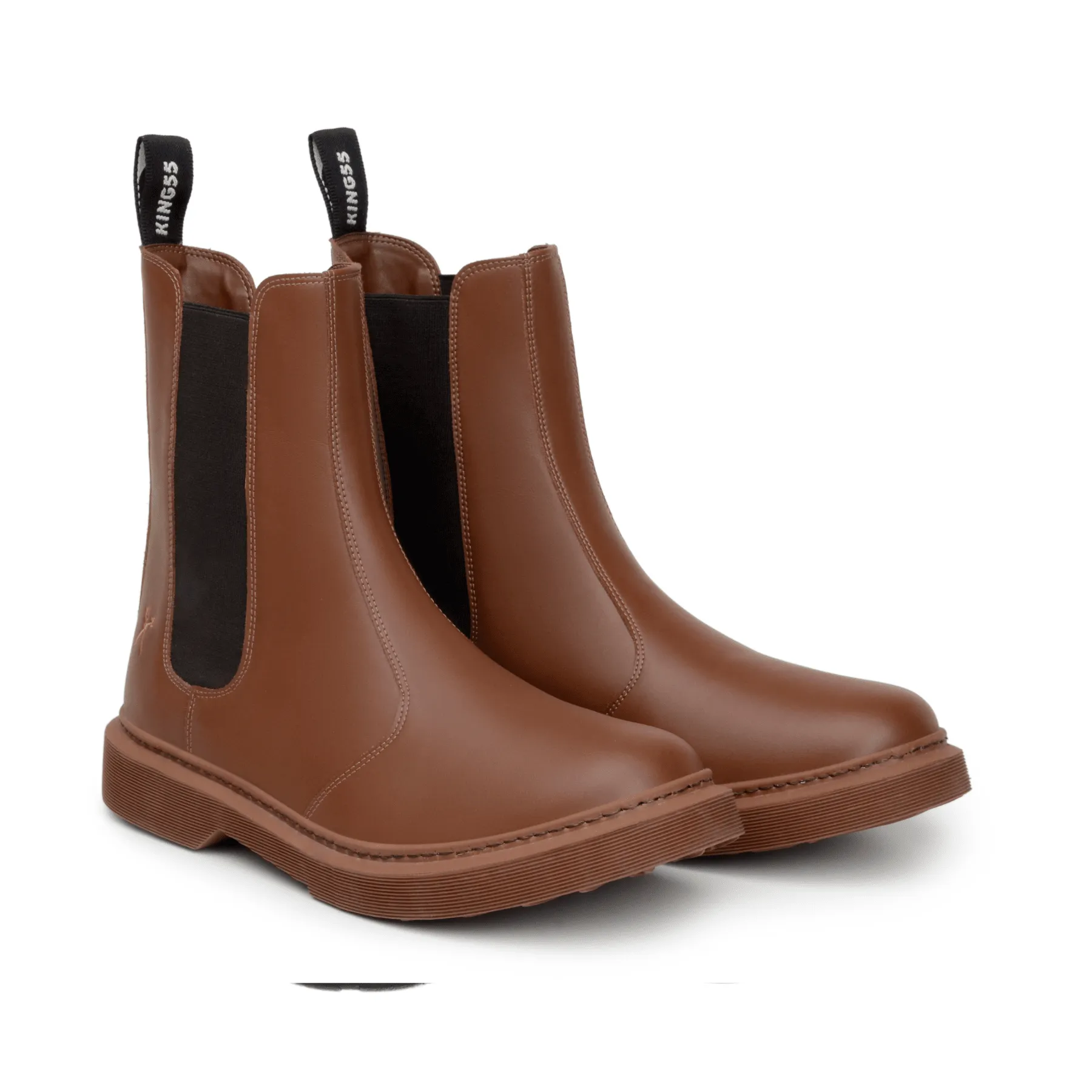 'Nova Brick Lane' Vegan Chelsea Boot by King55 - Cognac Cozy Footwear Low Top