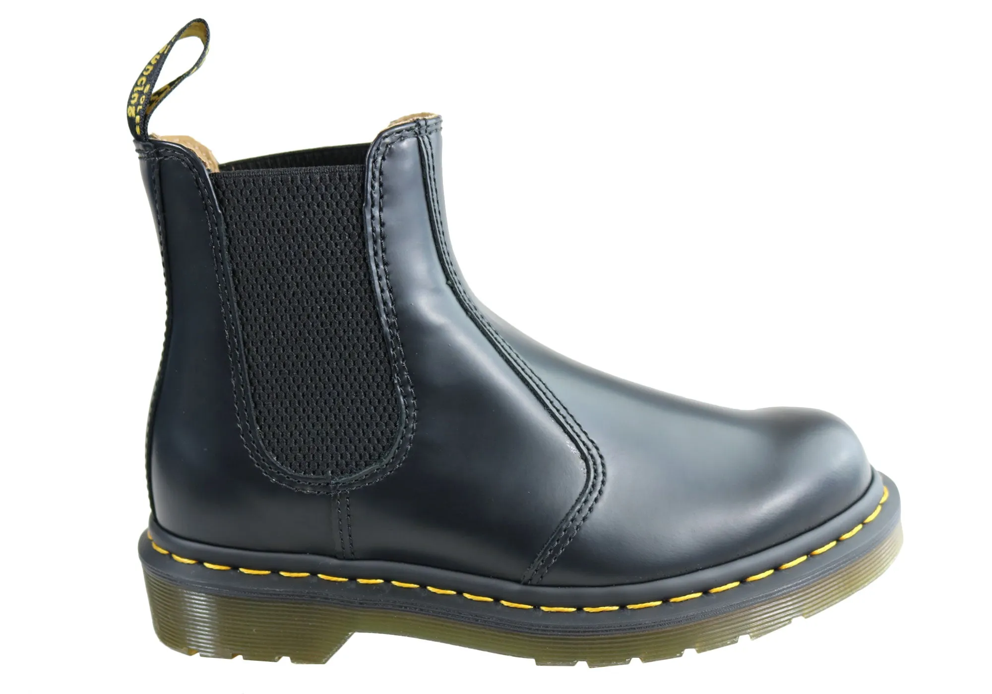 Seamless Comfort Mountain Hike Dr Martens 2976 YS Black Smooth Unisex Leather Chelsea Boots