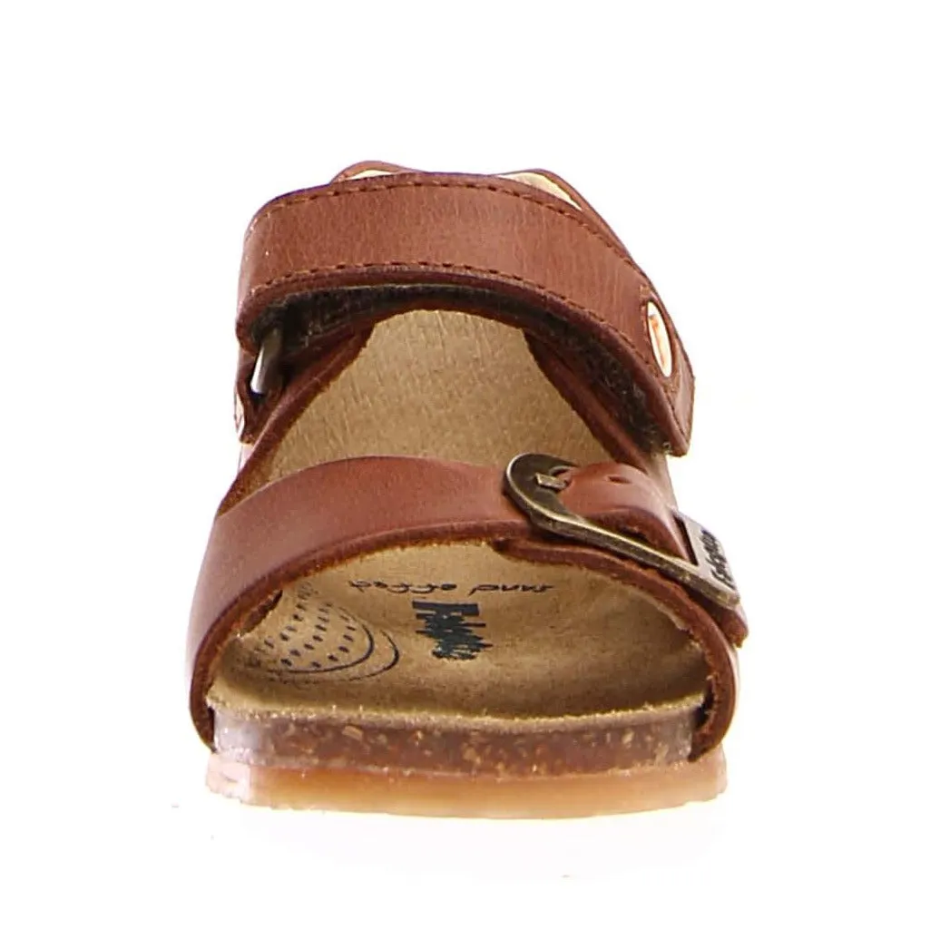 Breath Control Cushioned Footbed Falcotto Boy's and Girl's Bea Open Toe Sandals - Cuoio