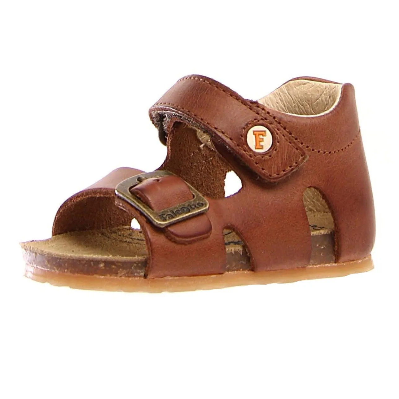Breathable Sandals Falcotto Boy's and Girl's Bea Open Toe Sandals - Cuoio