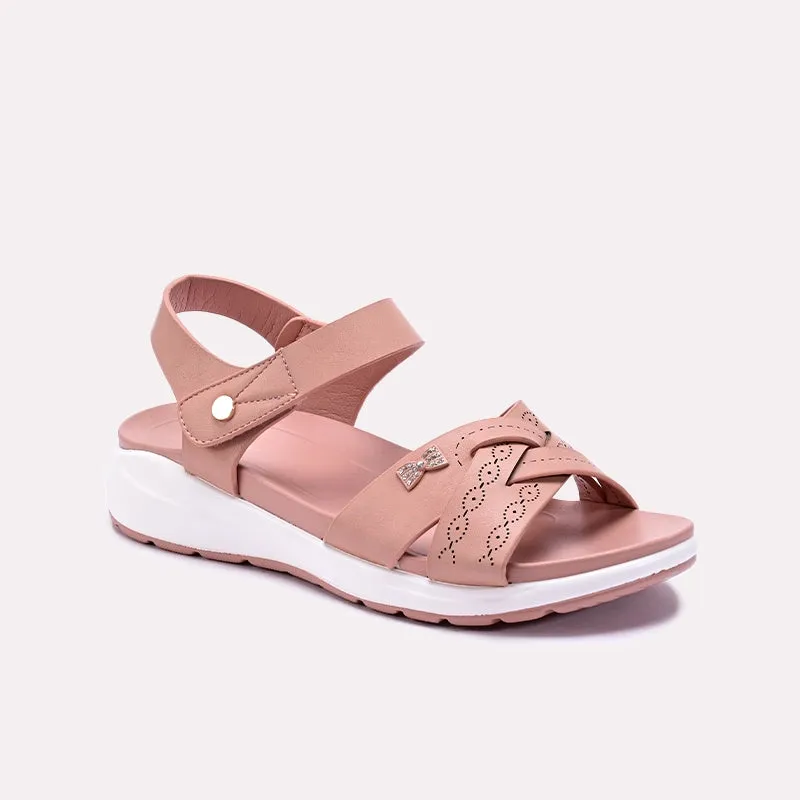 Pink Comfortable Casual Sandals 0421560 Padded Heel Easy Lock
