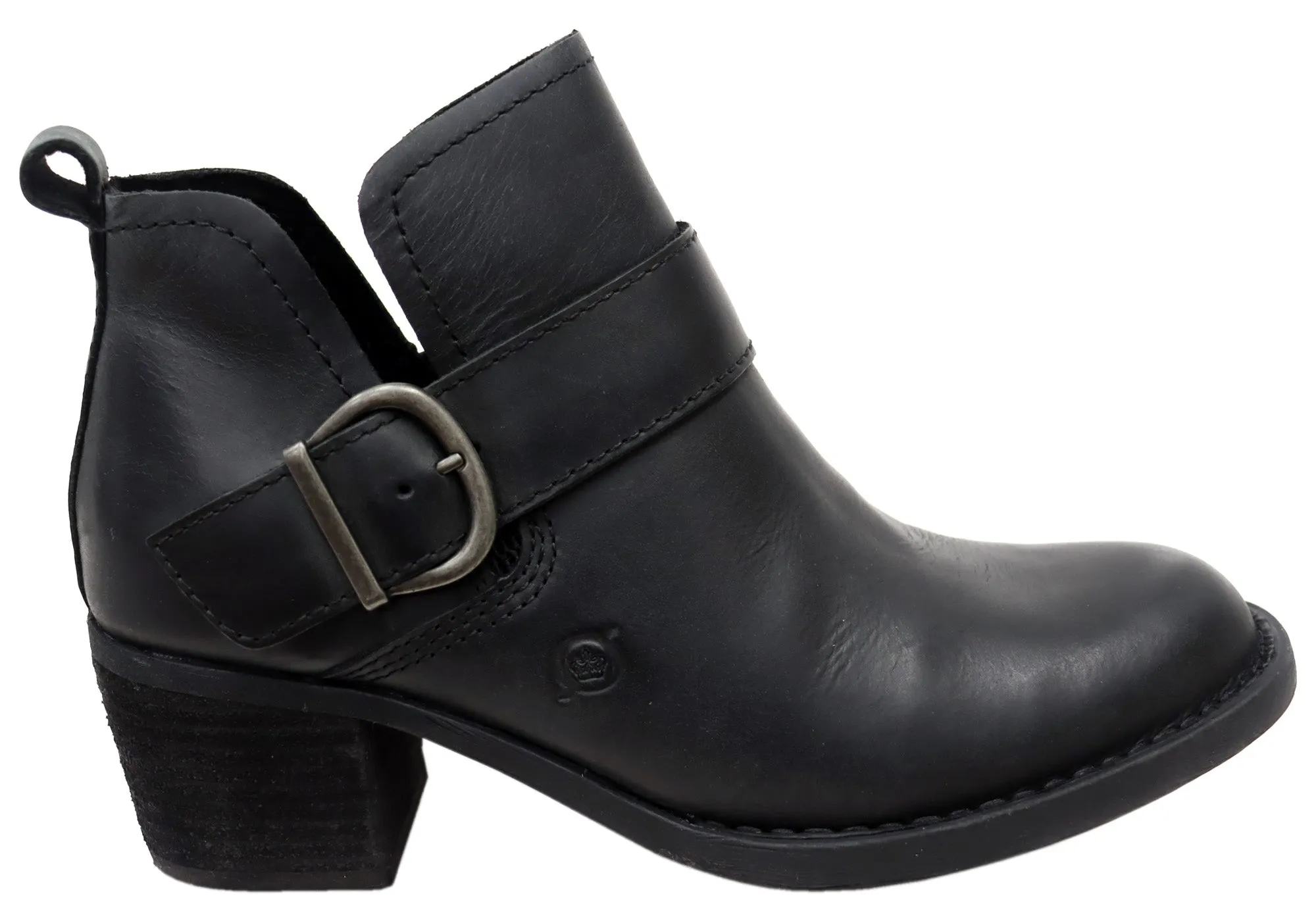 Born Royce Womens Comfortable Leather Mid Heel Ankle Boots Sporty Look