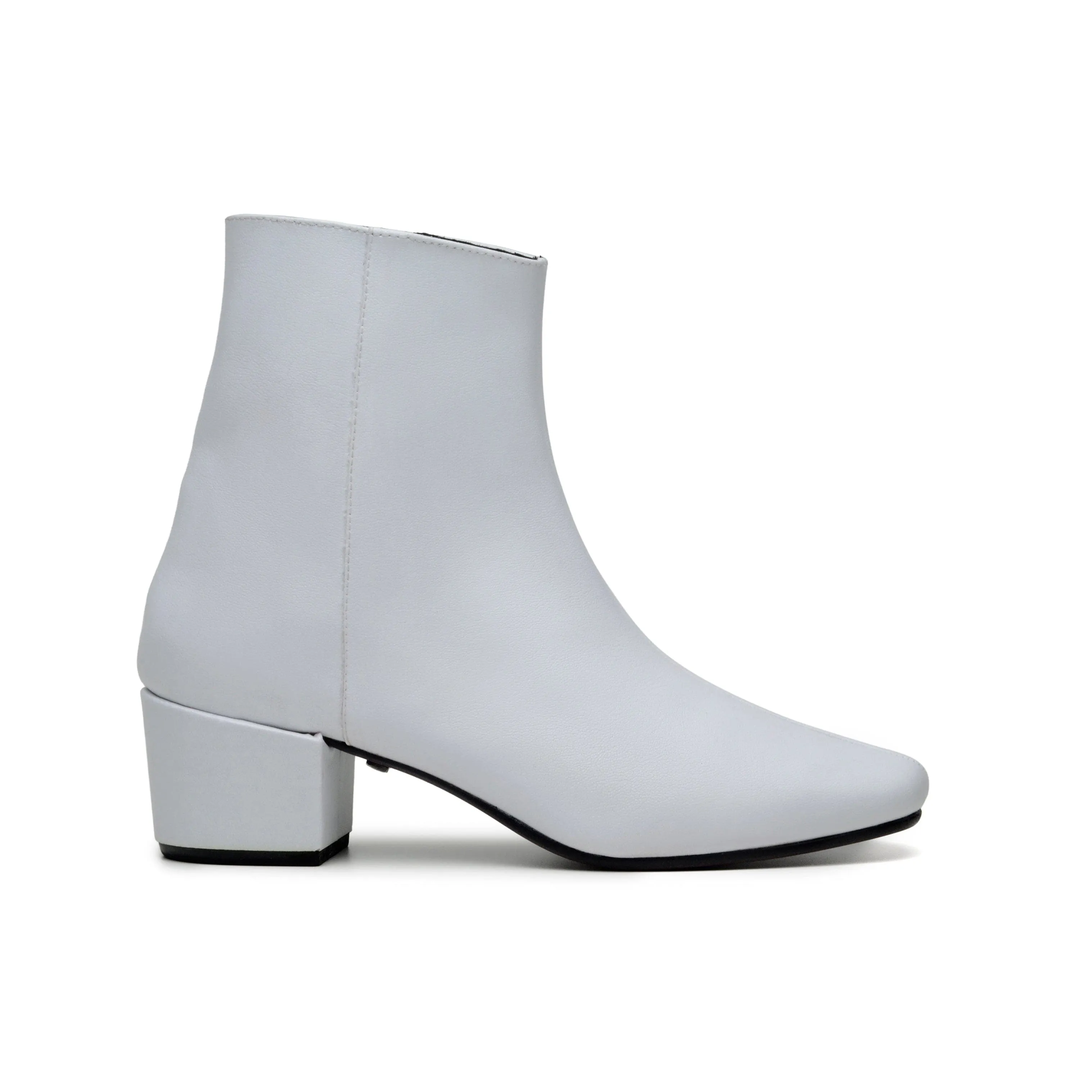 'Jacqui' corn-leather ?? ankle boot by Zette Shoes - white Trendy Style
