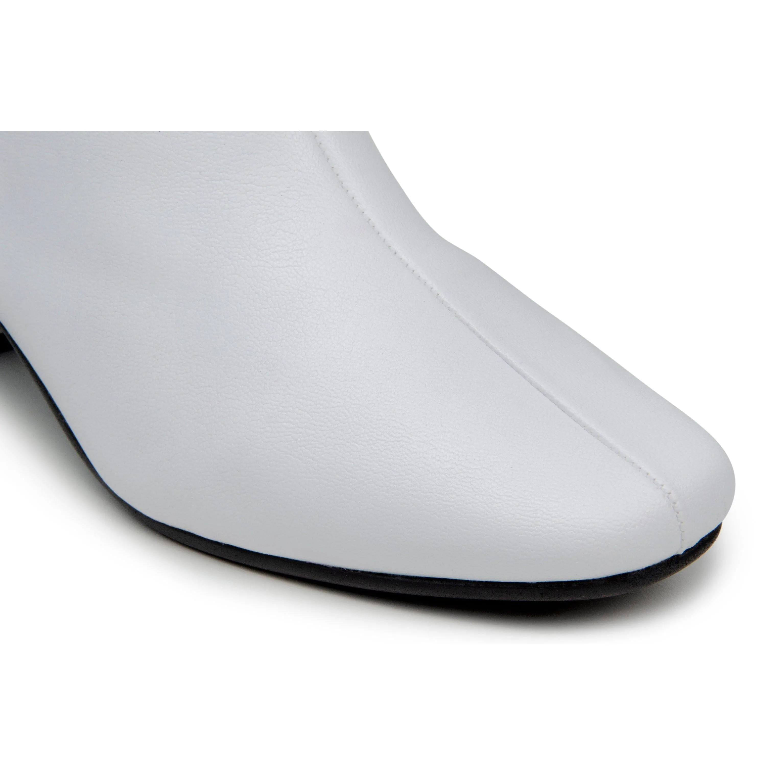Zip Up All-Purpose 'Jacqui' corn-leather ?? ankle boot by Zette Shoes - white