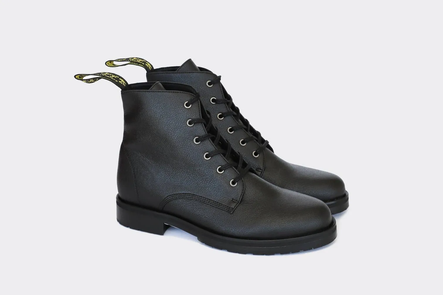 All Season 'Blaze' vegan apple-leather ?? lace-up boot by Good Guys Don't Wear Leather - black