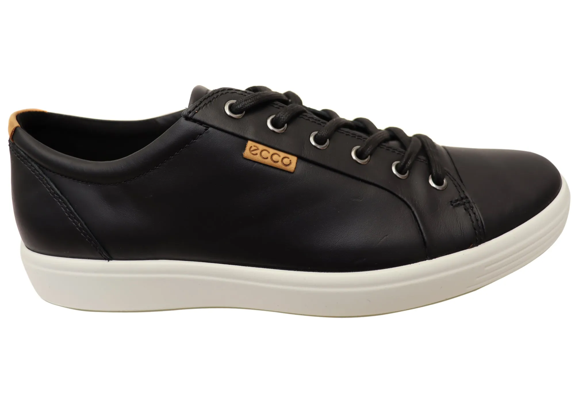 Cotton Base Dual Tone ECCO Mens Soft 7 Comfortable Leather Casual Lace Up Sneakers Shoes