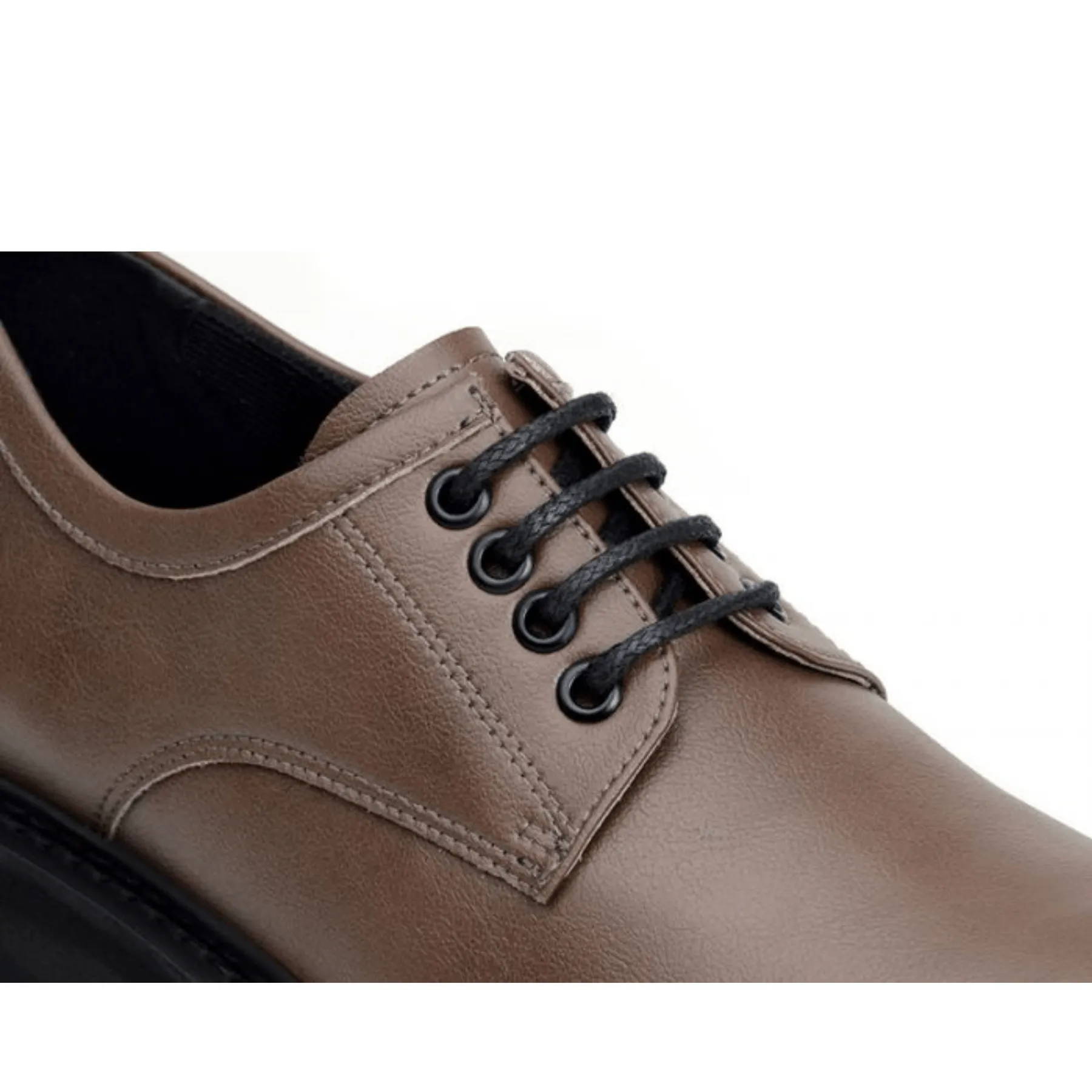 'Everyday Derby' unisex vegan shoe with chunky sole by Ahimsa - cognac City Edge