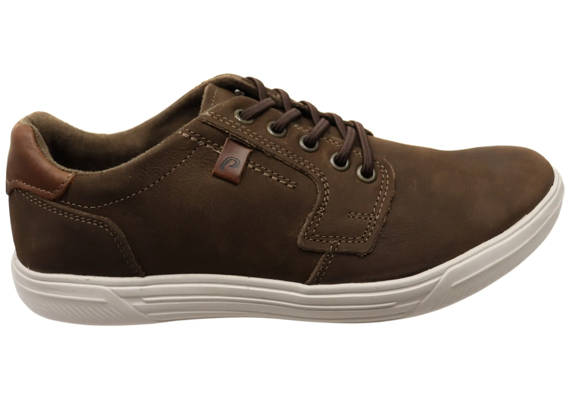 Pegada Dawson Mens Comfortable Leather Casual Shoes Made In Brazil Inner Softness Track Step