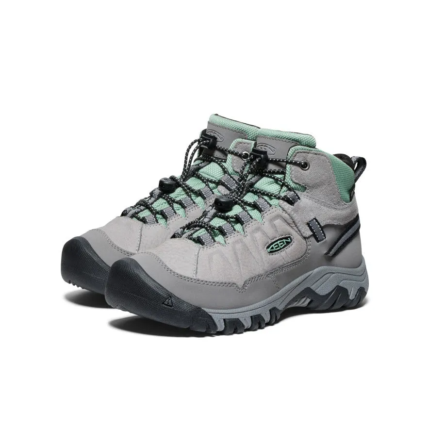 Big Kids' Targhee IV Waterproof Hiking Boot  |  Alloy/Granite Green Calm Flow quick dry