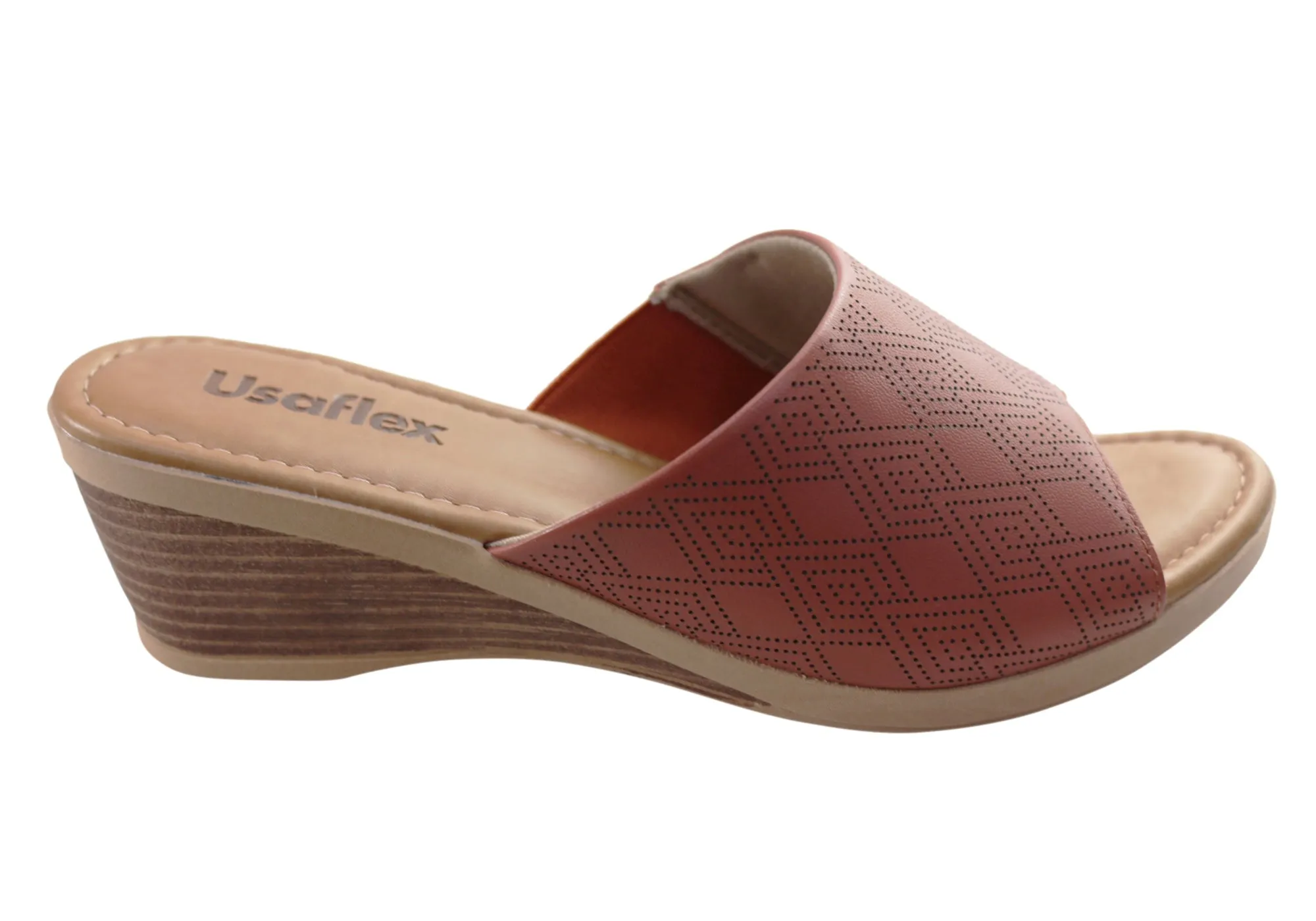 Chic Open-toe Shoes Usaflex Anatolia Womens Comfort Leather Slides Sandals Made In Brazil