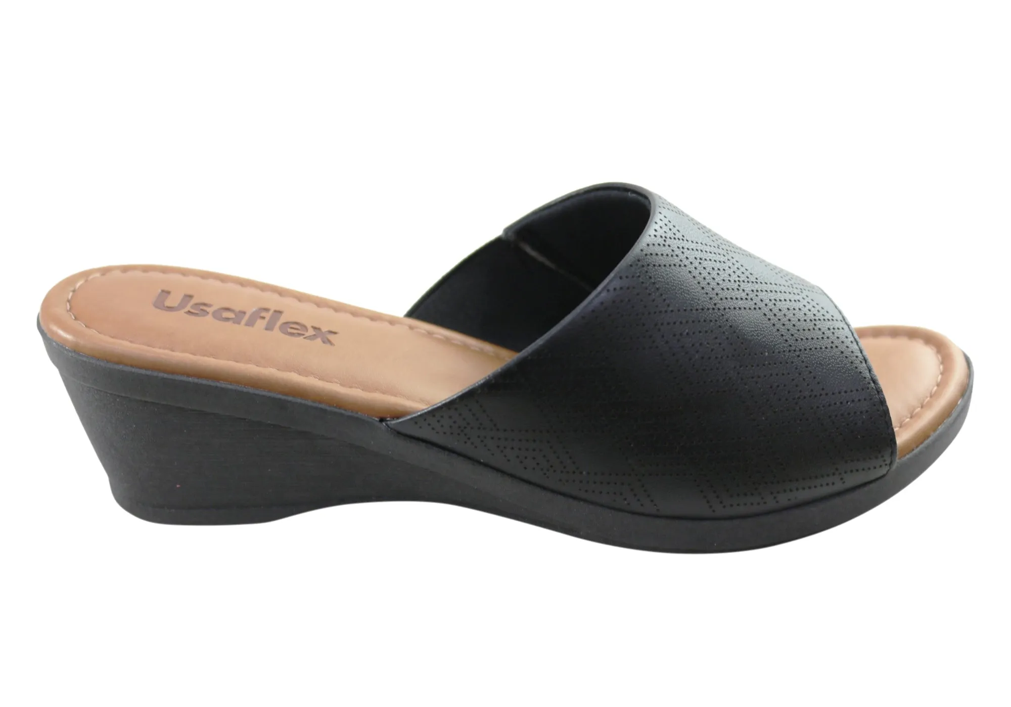 Washable Usaflex Anatolia Womens Comfort Leather Slides Sandals Made In Brazil