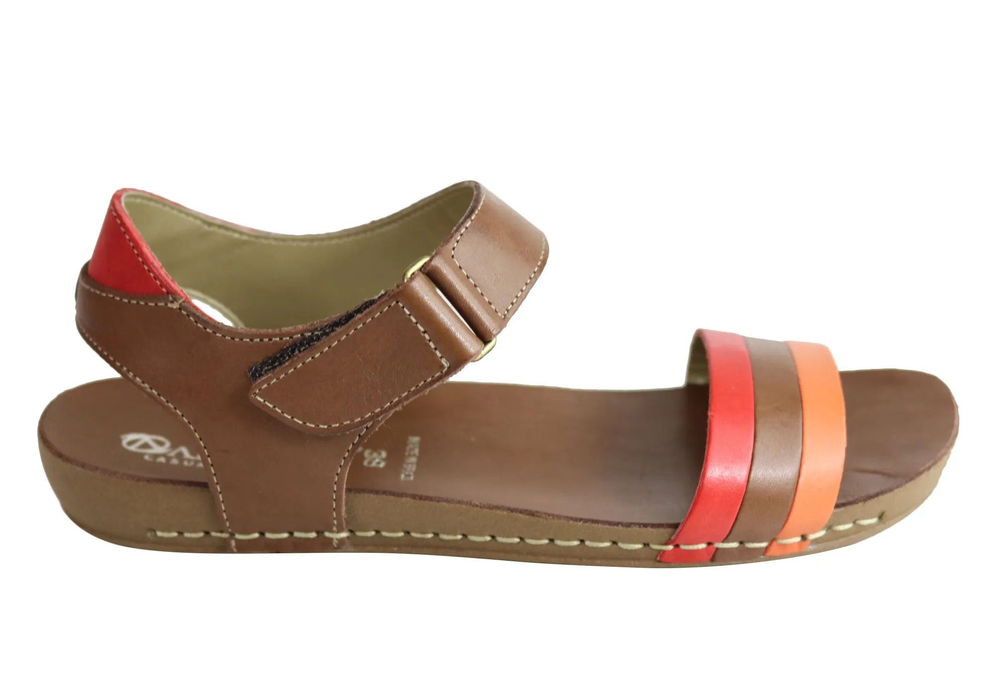 Andacco Canni Womens Comfortable Flat Leather Sandals Made In Brazil Foot Flex Sandal Add Ons