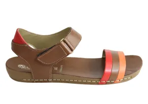 Andacco Canni Womens Comfortable Flat Leather Sandals Made In Brazil Foot Flex Sandal Add Ons