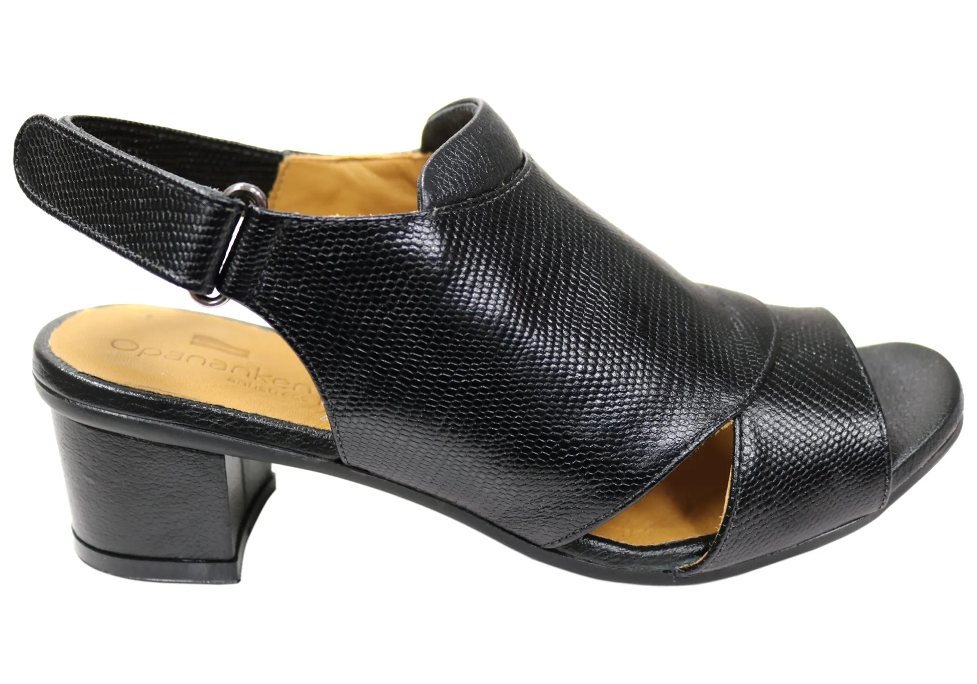 Opananken Joice Womens Comfortable Brazilian Mid Heel Leather Sandals On Foot