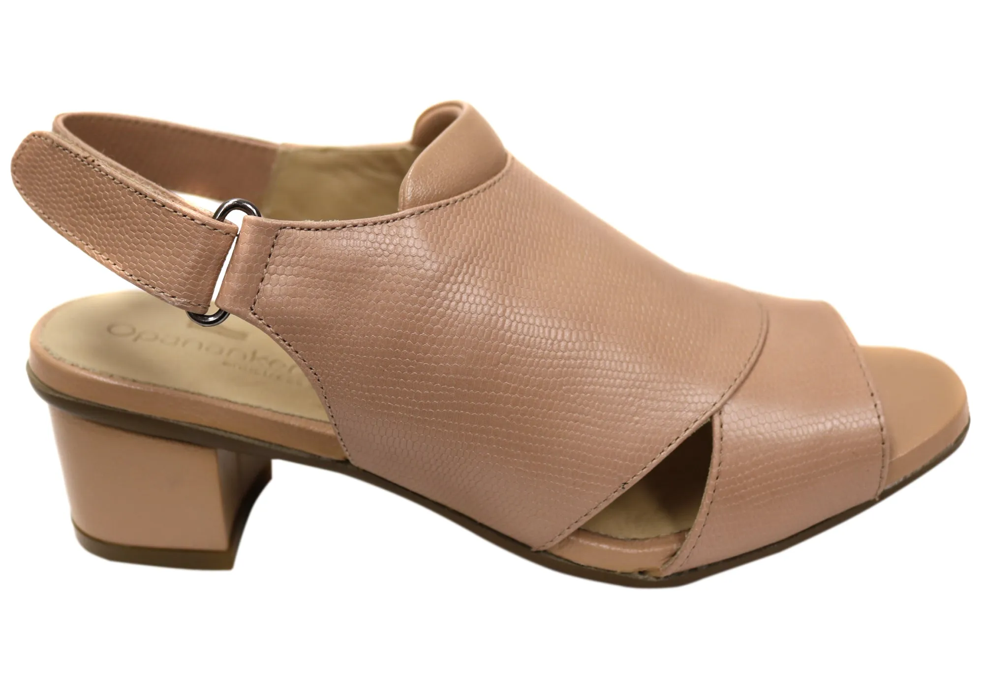 Opananken Joice Womens Comfortable Brazilian Mid Heel Leather Sandals Easy on off Standout Look