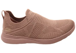Skechers Womens BOBS Milano Purely Radiant Slip On Shoes Mauve synthetic leather Heel Safe