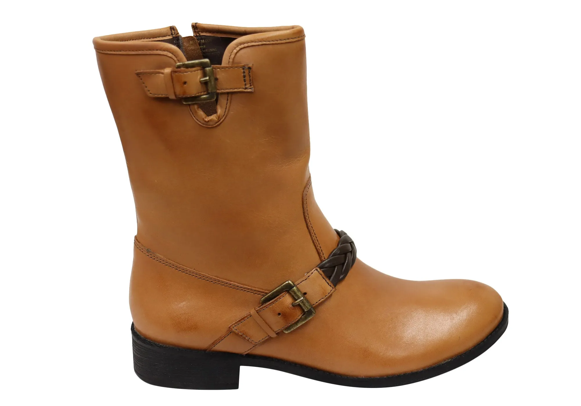 Urban Feel Via Paula Betty Womens Comfort Brazilian Leather Mid Calf Boots