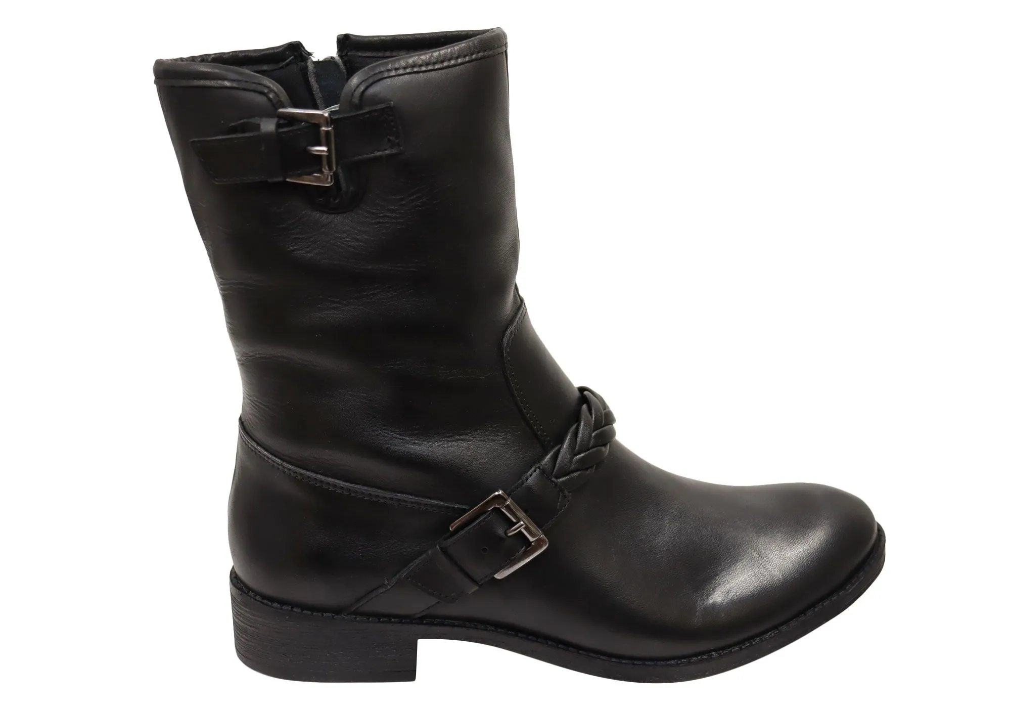Functional Via Paula Betty Womens Comfort Brazilian Leather Mid Calf Boots