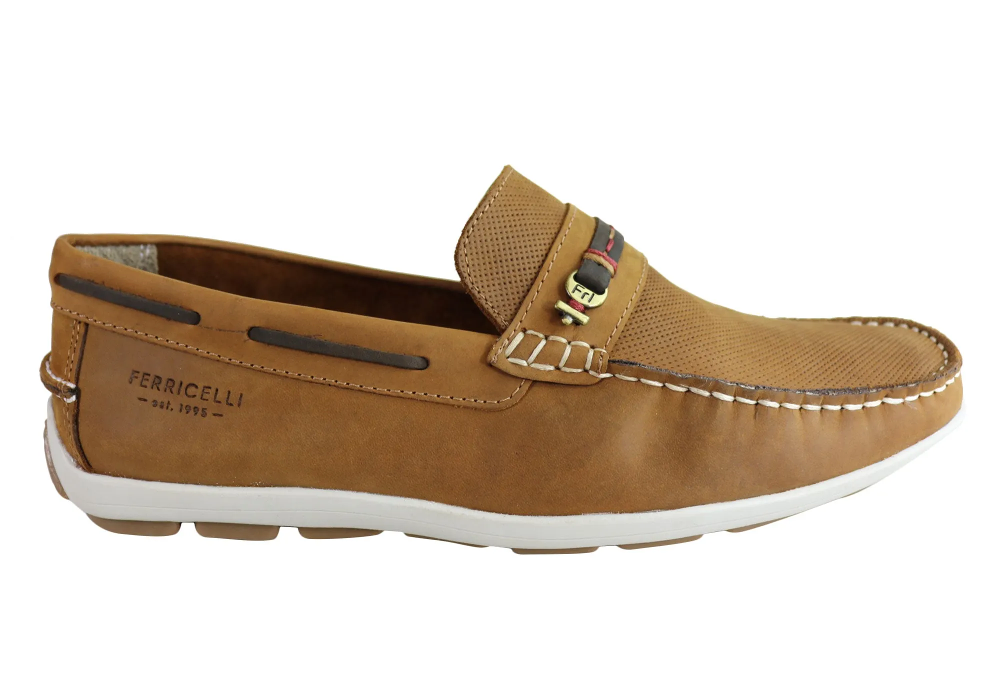 Throw Hike Slip Resistant Outsole Ferricelli Jarrod Mens Leather Cushioned Loafer Shoes Made In Brazil