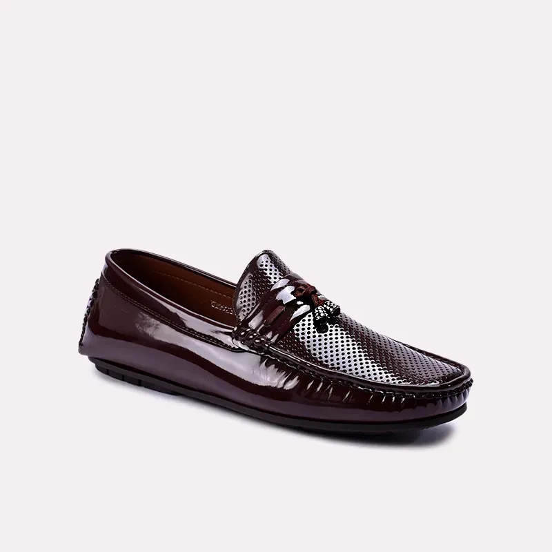 Crispin Brown Perforated Tassel Loafers 0130860 Happy Steps