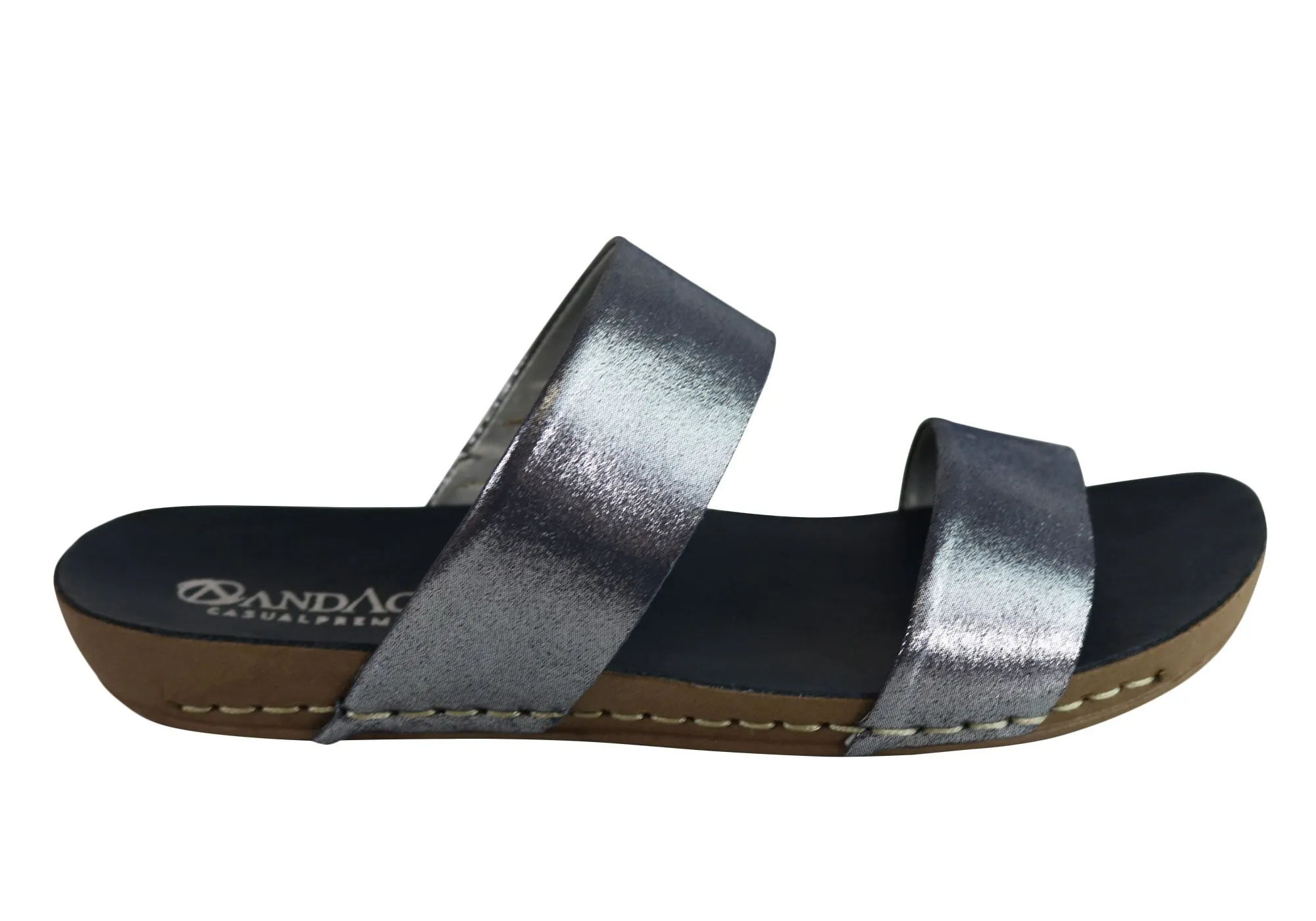 Chic Sandals for Vacation Andacco Mirage Womens Comfy Leather Flat Sandals Slides Made In Brazil