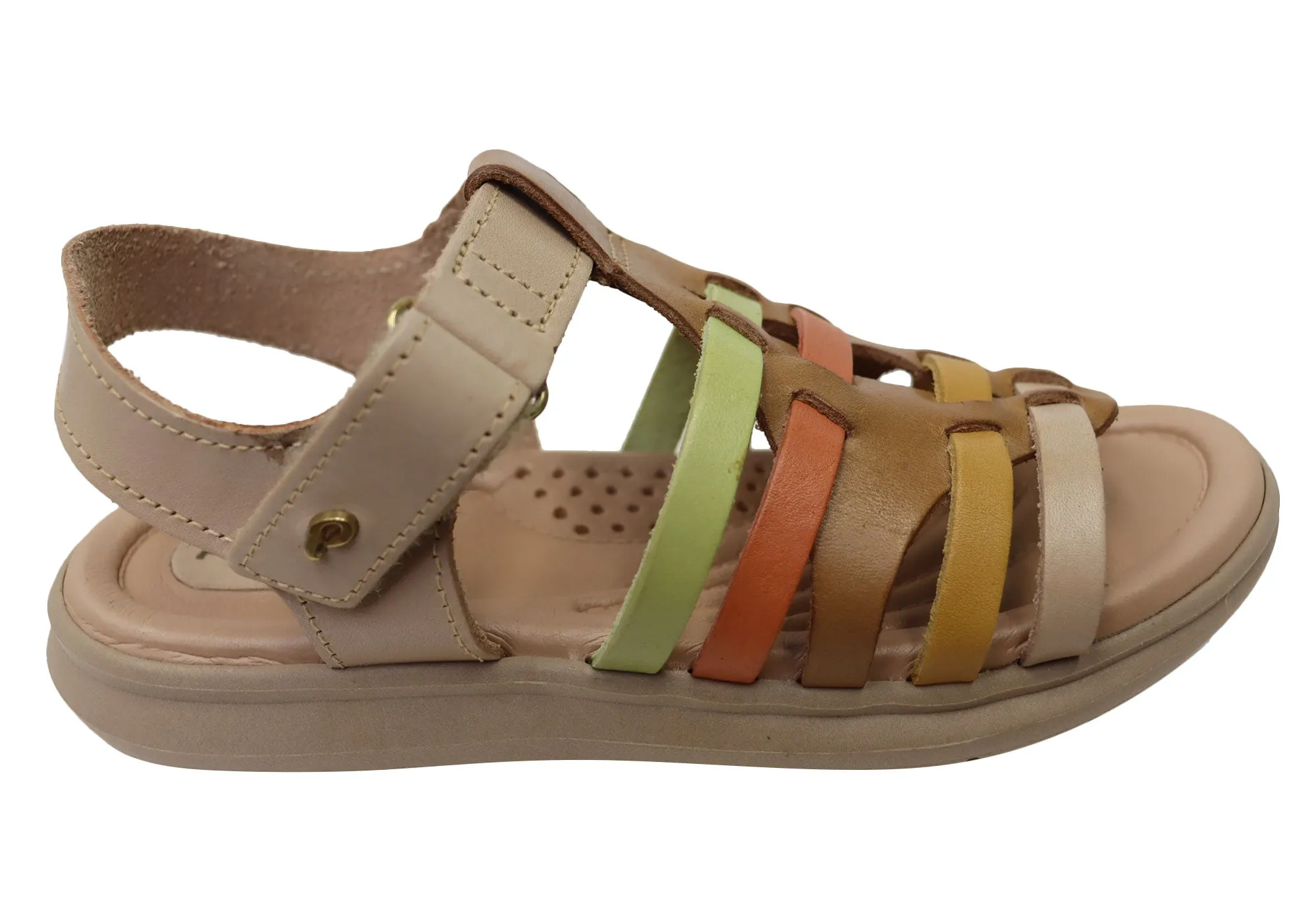 Pegada Eisha Womens Comfortable Leather Sandals Made In Brazil Sidewalk Ready