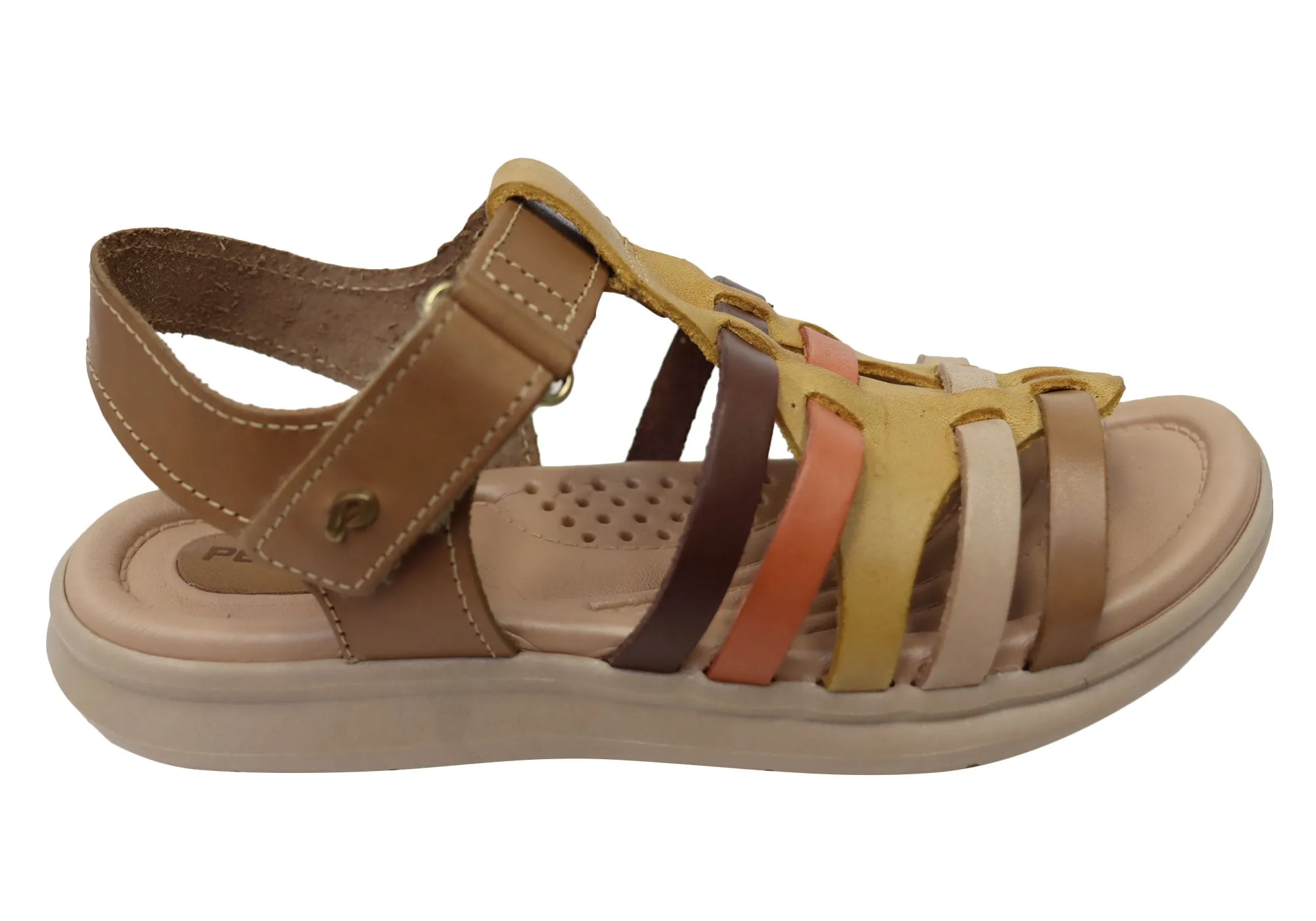 Pegada Eisha Womens Comfortable Leather Sandals Made In Brazil Supportive Walk Lightly